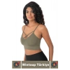 Göğüs Toparlayan Sarkma Önleyen Spor Gündelik Kullanım Şık Ön Çapraz Askı Detay Micro Crop Büstiyer