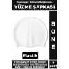 Premium Su Geçirmez Elastik Yumuşak Yüzücü Havuz Deniz Yüzme Şapkası Silikon Bone 1 Adet