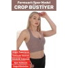 Özel Üretim Göğüs Toparlayıcı Sarkma Önleyen Spor Gündelik Kullanım Fermuarlı Şık Crop Büstiyer