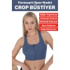 Özel Üretim Göğüs Toparlayıcı Sarkma Önleyen Spor Gündelik Kullanım Fermuarlı Şık Crop Büstiyer
