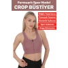 Özel Üretim Göğüs Toparlayıcı Sarkma Önleyen Spor Gündelik Kullanım Fermuarlı Şık Crop Büstiyer