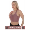Özel Üretim Göğüs Toparlayıcı Sarkma Önleyen Spor Gündelik Kullanım Fermuarlı Şık Crop Büstiyer