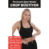 Özel Üretim Göğüs Toparlayıcı Sarkma Önleyen Spor Gündelik Kullanım Fermuarlı Şık Crop Büstiyer
