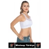 Özel Üretim Göğüs Toparlayıcı Sarkma Önleyen Spor Gündelik Kullanım Tül Detay Çok Şık Crop Büstiyer