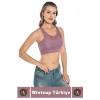 Özel Üretim Göğüs Toparlayıcı Sarkma Önleyen Spor Gündelik Kullanım Tül Detay Çok Şık Crop Büstiyer