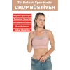 Özel Üretim Göğüs Toparlayıcı Sarkma Önleyen Spor Gündelik Kullanım Tül Detay Çok Şık Crop Büstiyer