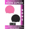 Özel Üretim Su Geçirmez Elastik Yumuşak Yüzücü Havuz Deniz Yüzme Şapkası Silikon Bone 2Li SET