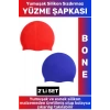 Özel Üretim Su Geçirmez Elastik Yumuşak Yüzücü Havuz Deniz Yüzme Şapkası Silikon Bone 2Li SET