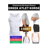 Özel Üretim Jinekomasti Dik Duruş Toparlayıcı Göbek Sıkılaştırıcı Elastik Erkek Atlet Korse 2 Adet
