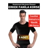 Özel Üretim Jinekomasti Dik Duruş Toparlayıcı Göbek Sıkılaştırıcı Elastik Erkek Fanila Korse 3 Adet