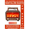 Dekoratif Hediyelik Solar Şarjlı Bluetooth Wireless USB TF Card FM Şömine Görünümlü Nostaljik Radyo