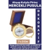 Özel Model Erkek Arkadaş Sevgili Hediyelik Dekoratif Koleksiyon Ahşap Kutulu Pirinç MERCEKLİ PUSULA