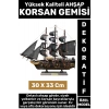 Yüksek Kaliteli Dekoratif Ev Ofis Hediyelik Denizci Koleksiyon Ahşap KORSAN GEMİSİ 30 x 33 Cm
