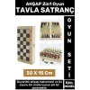 Premium Yüksek Kaliteli Arkadaş Oyun Hediyelik Çok Şık Ahşap Tavla Satranç 2in1 Oyun Seti 30 X 15 Cm