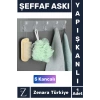 Premium Çok Fonksiyonlu Mutfak Banyo Askısı İz Bırakmaz Kendinden Yapışkanlı 5 Kancalı Askı Seti