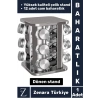 Premium Dayanıklı Çelik Mutfak Kuru Gıda Bakliyat Baharat 12 Cam Şişeli Dönen Baharatlık Standı