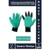 Premium Kauçuk Delinme Dirençli ABS Plastik 4 Sert Tırnaklı Toprak Kazma Dikme Kazıma Bahçe Eldiveni