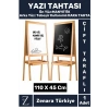 Premium Kalem Silgi Tebeşir Çift Taraflı Manyetik Kara Tahta Ayaklı Ahşap YAZI TAHTASI 110 X 45 Cm