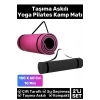 Özel Çift Taraflı Kaymaz Silinebilir Yoga Meditasyon Fitness Kamp Minderi 10 Mm Askılı Mat 2li Set