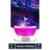 Premium Gece Lambası Tavana Işık Yansıtan Dönen Yıldız Ay Çocuk Genç Odası Lamba Işık Küresi