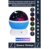 Premium Gece Lambası Tavana Işık Yansıtan Dönen Yıldız Ay Çocuk Genç Odası Lamba Işık Küresi