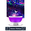 Premium Gece Lambası Tavana Işık Yansıtan Dönen Yıldız Ay Çocuk Genç Odası Lamba Işık Küresi