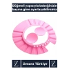 Premium Sağlıklı Su Köpük Kaçma Önleyen Ayarlanabilir Düğme Kulaklıklı Eğlenceli Bebek Banyo Şapkası