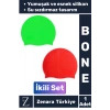 Premium Su Geçirmez Elastik Yumuşak Yüzücü Havuz Deniz Yüzme Şapkası Esnek Silikon Bone 2Li SET