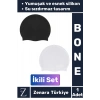 Premium Su Geçirmez Elastik Yumuşak Yüzücü Havuz Deniz Yüzme Şapkası Esnek Silikon Bone 2Li SET