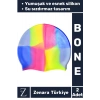 Premium Su Geçirmez Elastik Yumuşak Yüzücü Havuz Deniz Yüzme Şapkası Esnek Silikon Bone 2Li SET