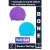 Premium Su Geçirmez Elastik Yumuşak Yüzücü Havuz Deniz Yüzme Şapkası Esnek Silikon Bone 2Li SET