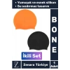Su Geçirmez Elastik Yumuşak Yüzücü Havuz Deniz Yüzme Şapkası Esnek Silikon Bone 2Li SET