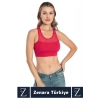 Yüksek Kalite Göğüs Toparlayıcı Sarkma Önleyen Spor Gündelik Kullanım Tül Detaylı Şık Crop Büstiyer