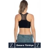 Yüksek Kalite Göğüs Toparlayıcı Sarkma Önleyen Spor Gündelik Kullanım Tül Detaylı Şık Crop Büstiyer