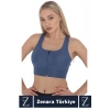 Yüksek Kaliteli Sarkma Önleyen Göğüs Toparlayıcı Spor Gündelik Kullanım Fermuarlı Şık Crop Büstiyer