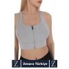 Yüksek Kaliteli Sarkma Önleyen Göğüs Toparlayıcı Spor Gündelik Kullanım Fermuarlı Şık Crop Büstiyer