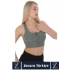 Yüksek Kaliteli Sarkma Önleyen Göğüs Toparlayıcı Spor Gündelik Kullanım Fermuarlı Şık Crop Büstiyer
