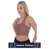 Yüksek Kaliteli Sarkma Önleyen Göğüs Toparlayıcı Spor Gündelik Kullanım Fermuarlı Şık Crop Büstiyer