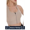 Yüksek Kaliteli Sarkma Önleyen Göğüs Toparlayıcı Spor Gündelik Kullanım Fermuarlı Şık Crop Büstiyer