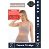 Özel Model Göğüs Toparlayan Sarkma Önleyen Gündelik Spor Kullanım Kalın Askılı Fitilli Crop Büstiyer