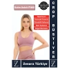 Özel Model Göğüs Toparlayan Sarkma Önleyen Gündelik Spor Kullanım Kalın Askılı Fitilli Crop Büstiyer