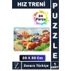 Eğlenceli Eğitici Görsel Algı Problem Çözme Becerisi Çocuk Büyük Boy PUZZLE 24 Parça HIZ TRENİ