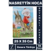 Eğitici Görsel Algı Motor Becerisi Geliştiren Eğlenceli Çocuk Boyamalı PUZZLE 36Parça NASREDDİN HOCA