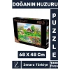 Eğlenceli Eğitici Görsel Algı Motor Beceri Geliştiren Çocuk Boyamalı PUZZLE 1000 Prça DOĞANIN HUZURU