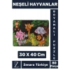Eğlenceli Eğitici Görsel Algı Motor Becerisi Geliştiren Çocuk Boyamalı PUZZLE 80 Pr NEŞELİ HAYVANLAR