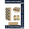 Premium Yüksek Kaliteli Ahşap Arkadaş Oyun Hediyelik Ahşap Tavla Satranç 2 in 1 Oyun Seti 29 X 14 Cm
