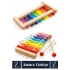 Çocuk Oyun Eğitici Müzik Aletleri Ses Algısı Tanıma Tın Ton Ayarlı Eğlenceli AHŞAP RENKLİ KSİLOFON