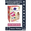 Premium Çocuk Hayal Dünyası Beceri Geliştirici El Yapımı Ahşap Eğlenceli Büyük 3 KATLI OYUN EVİ