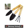 Kompakt Bahçe Hobi Piknik Kamp Toprak Düzenleme Kürek İnce Kürek Tırmık 3 Prça MİNİ AHŞAP BAHÇE SETİ
