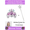 Eğlenceli Kız Çocuk Doğum Günü Birthday Princess Taşlı Detaylı Prenses Taç Sihirli Asa 2li Özel SET